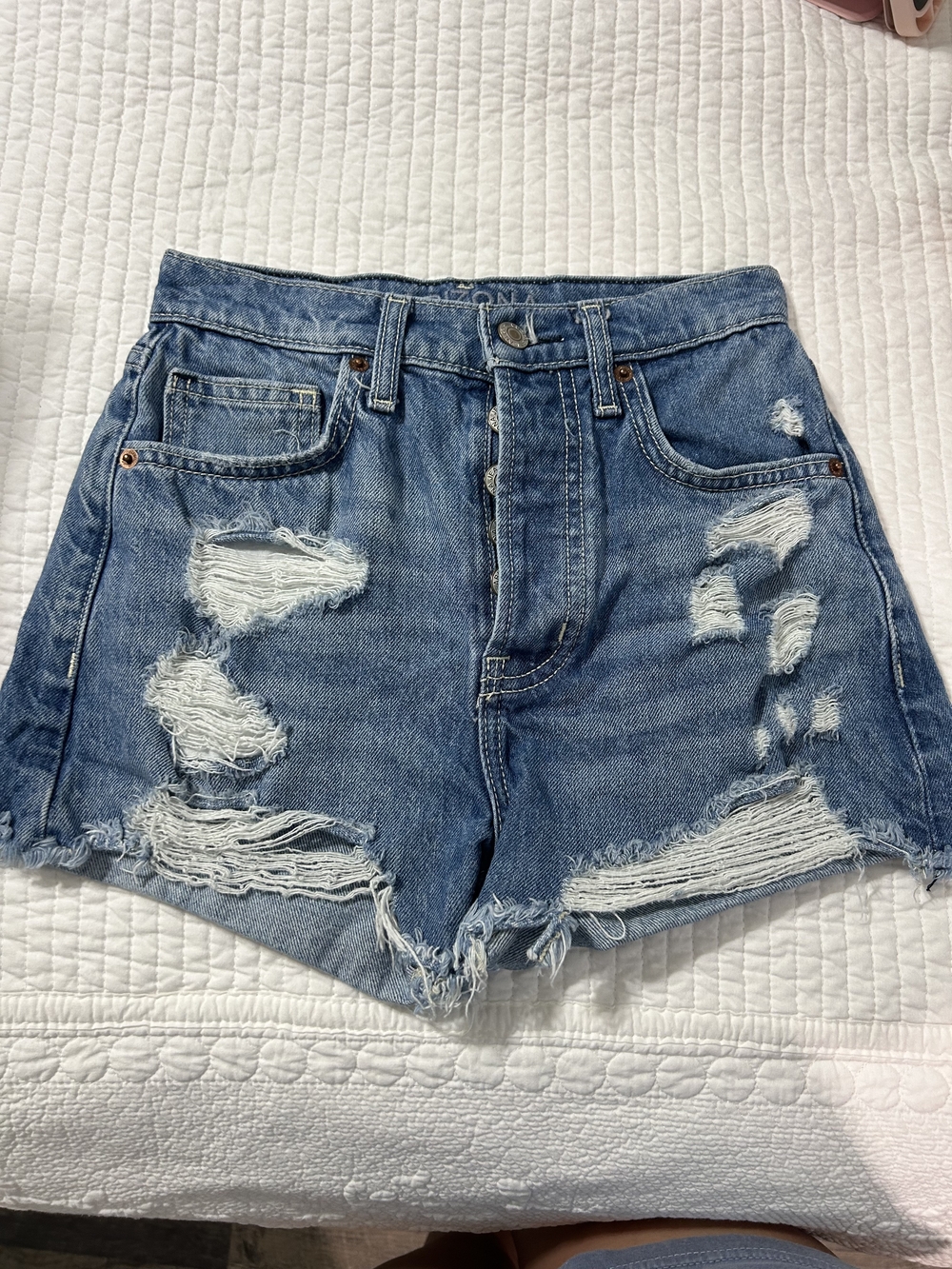 Arizona Jean Company Distressed Blue Denim Shorts